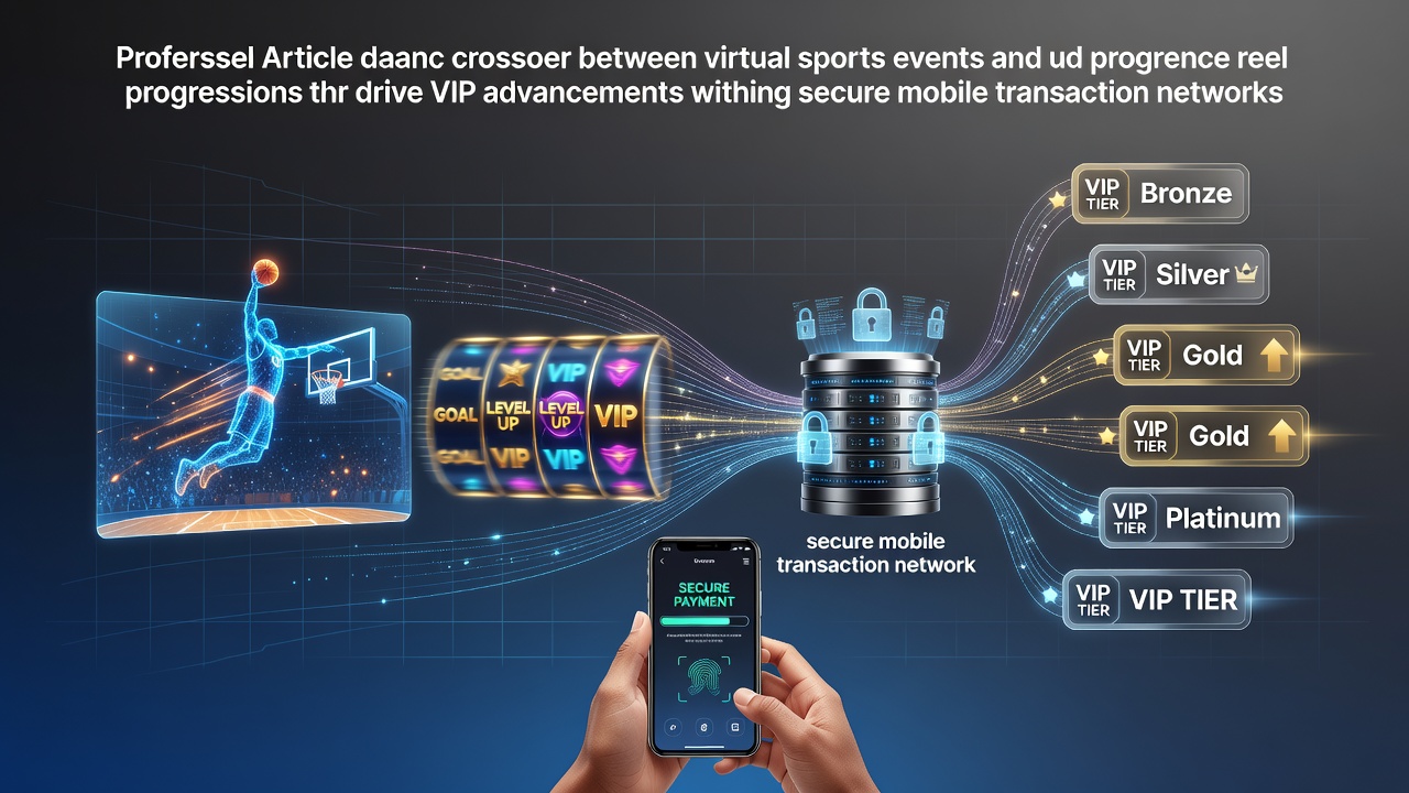 Mobile screen showing virtual sports event overlaid with slot reel progression meter advancing VIP tier status