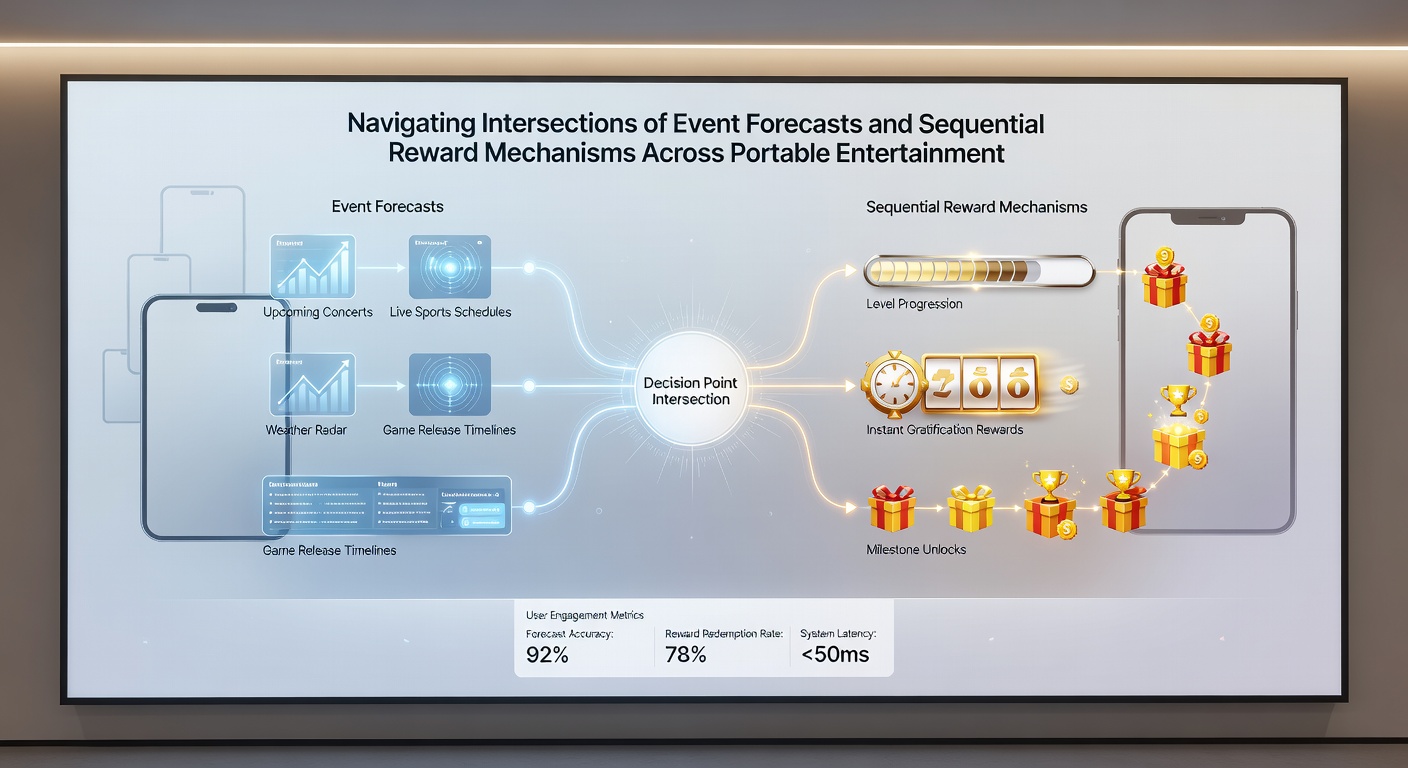 Mobile interface showing combined event forecast displays and sequential reward tracking in an entertainment application