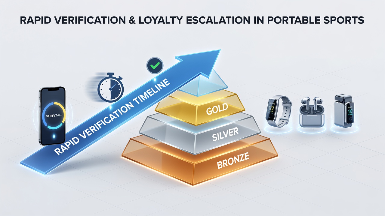 Loyalty tier dashboard in a sports prediction app showing automated symbol progression meters and verification confirmation badge