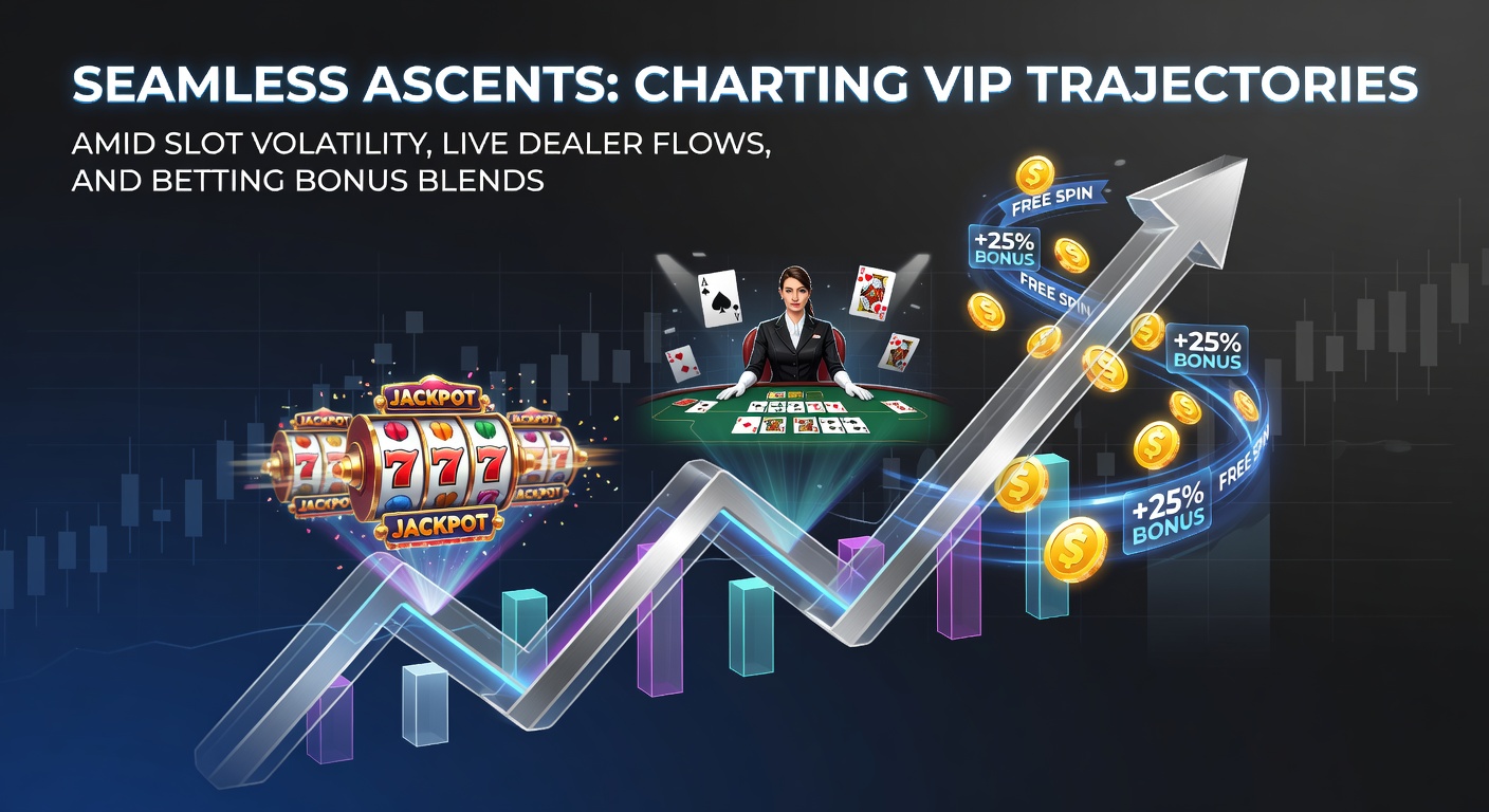 VIP player at a high-stakes online casino interface showing slot reels, live dealer table, and bonus promotions blending seamlessly